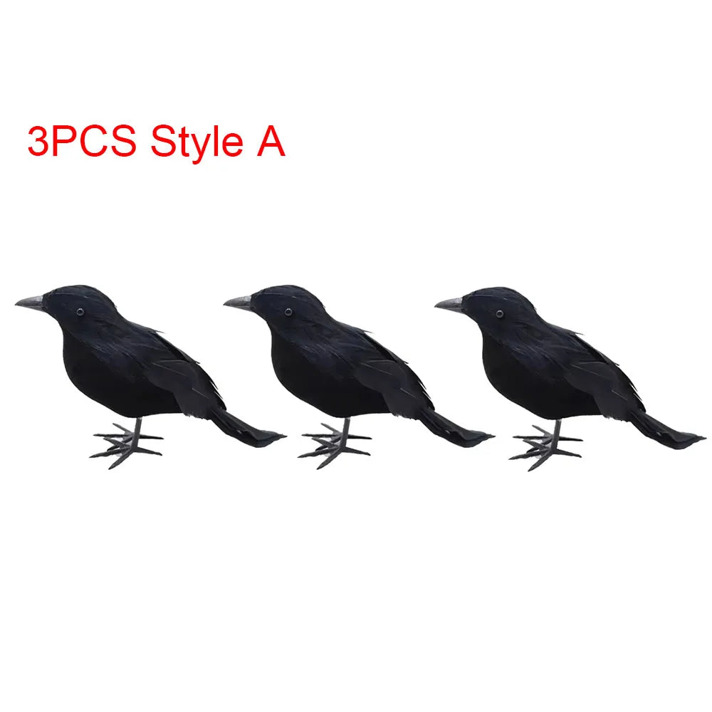 Corvo nero realistico decorativo per Halloween