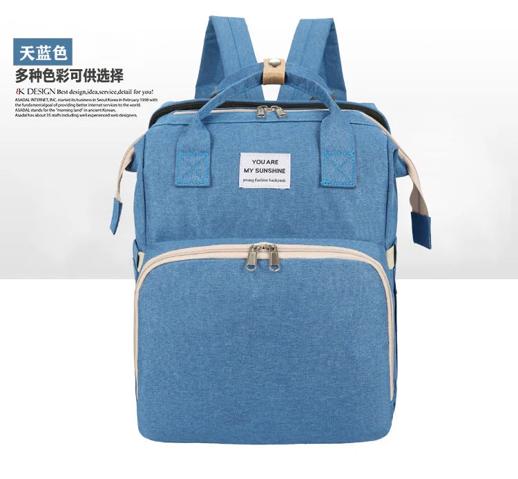 Borsa fasciatoio trasformabile in lettino da viaggio