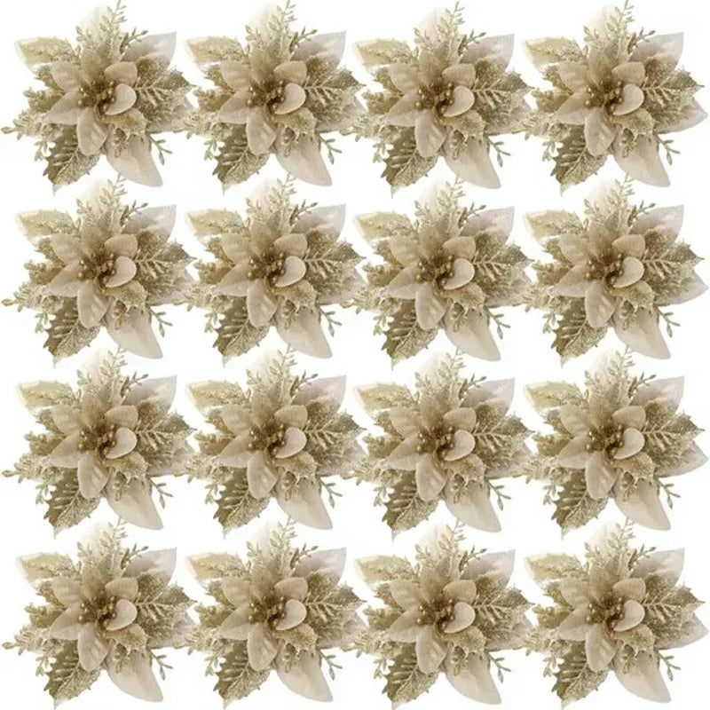 Stelle di Natale artificiali glitterate decorative