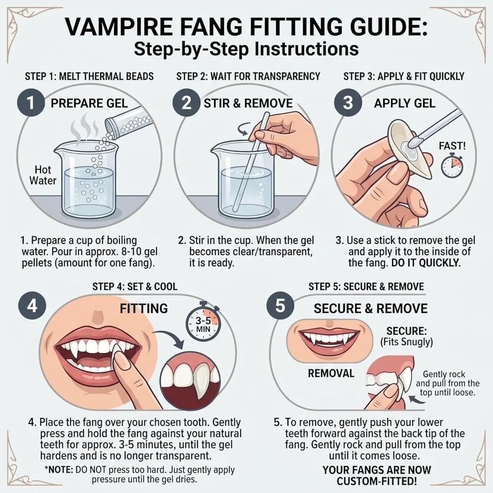 Denti da vampiro per cosplay Halloween