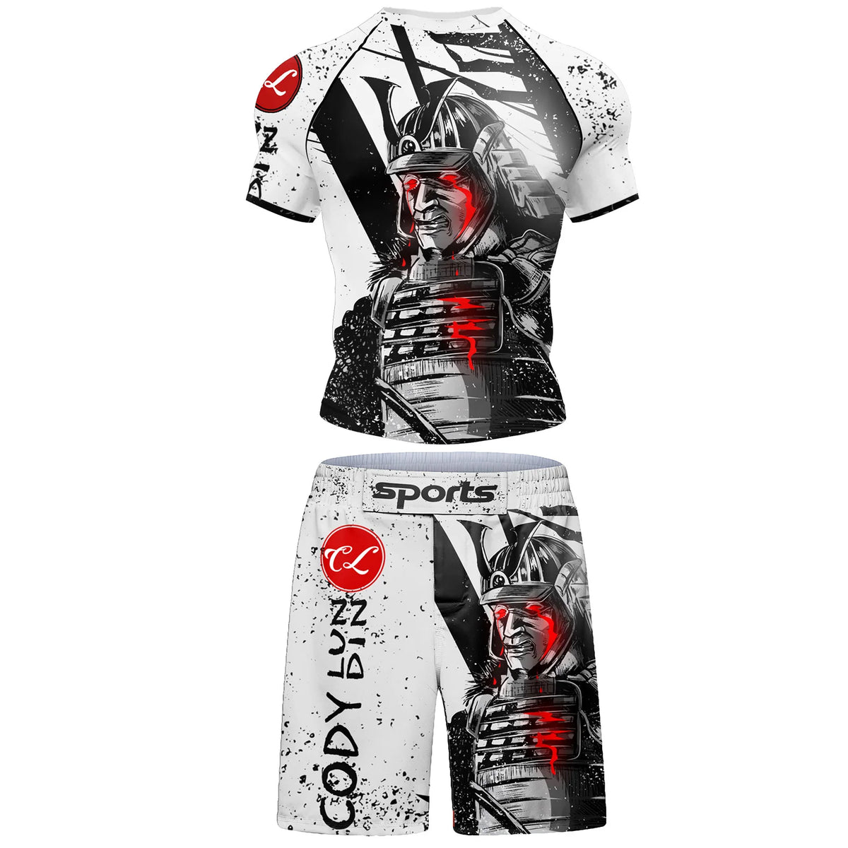 Set Sportivo 2 Pezzi BJJ / MMA – Rashguard + Shorts Muay Thai, Grappling, Boxe, Corsa e Palestra