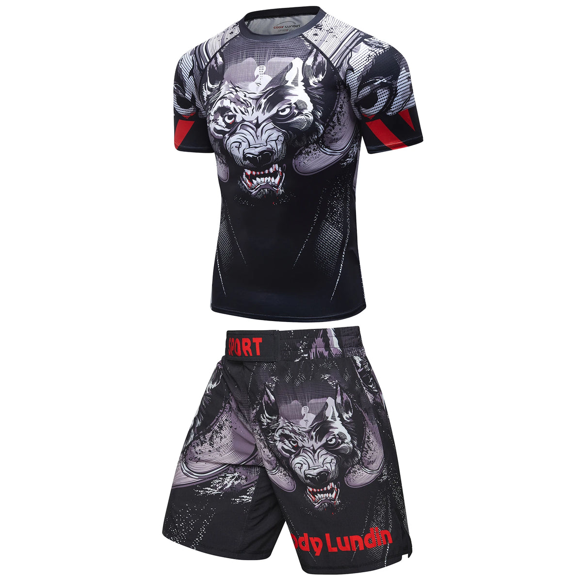 Set Sportivo 2 Pezzi BJJ / MMA – Rashguard + Shorts Muay Thai, Grappling, Boxe, Corsa e Palestra