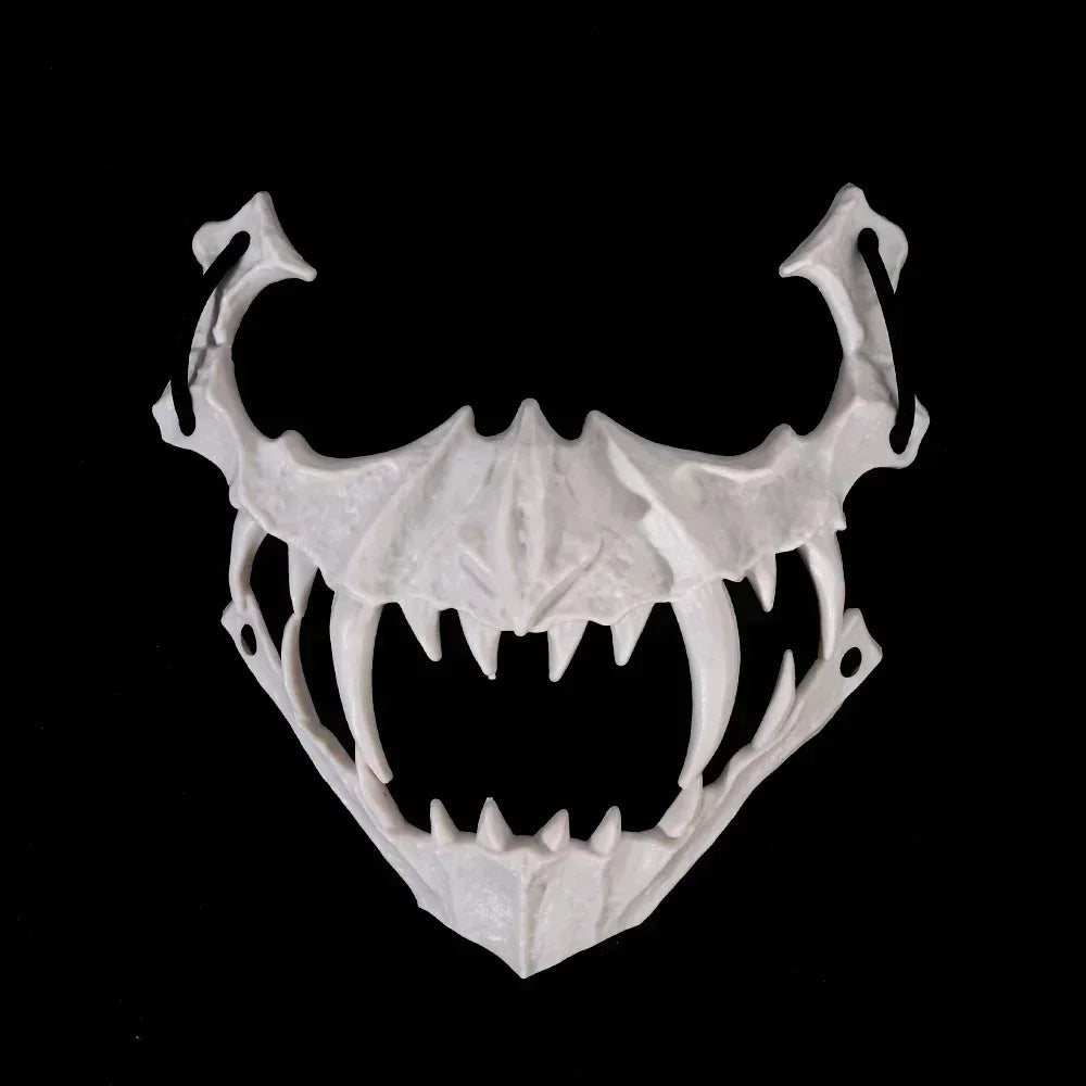 Maschera teschio demone con denti lunghi