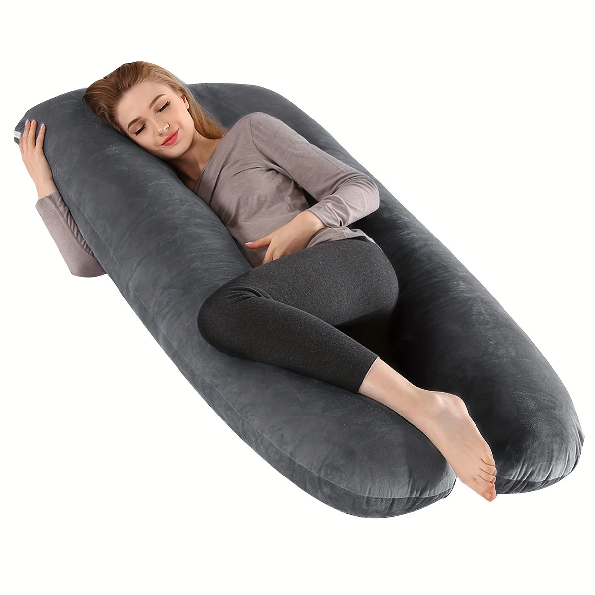 Cuscino Ergonomico a U per Collo e Schiena – Cuscino Maternità, Gravidanza, Ufficio e Viaggio per Adulti