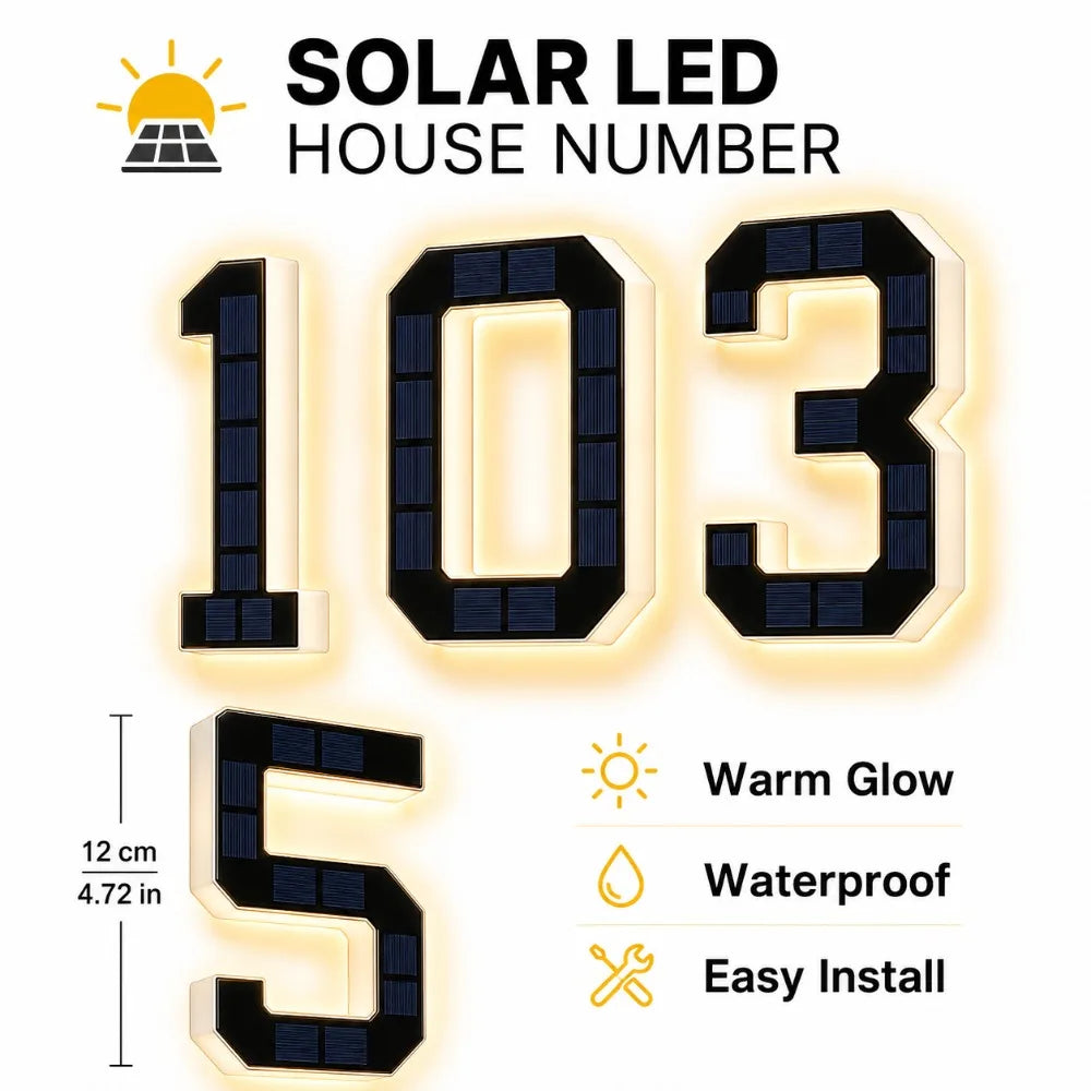 Numero civico solare LED impermeabile con sensore