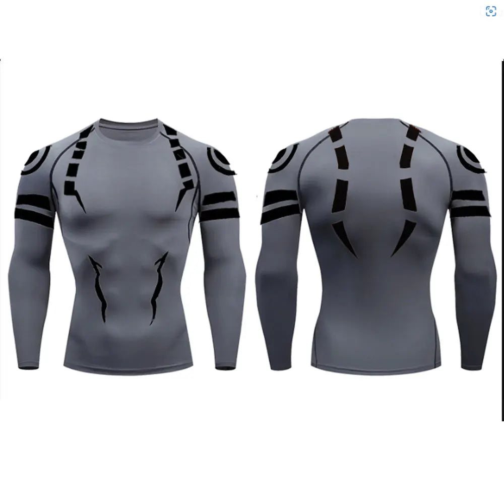 Set Compressione Anime Jujutsu Kaisen – Maglia 3D + Shorts da Palestra, Asciugatura Rapida, per Uomo