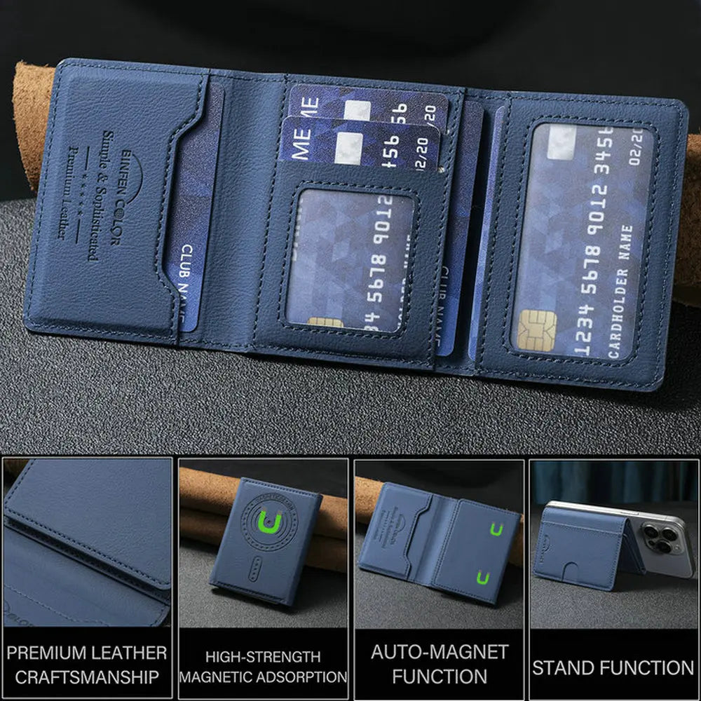 Portacarte magnetico MagSafe in pelle con supporto
