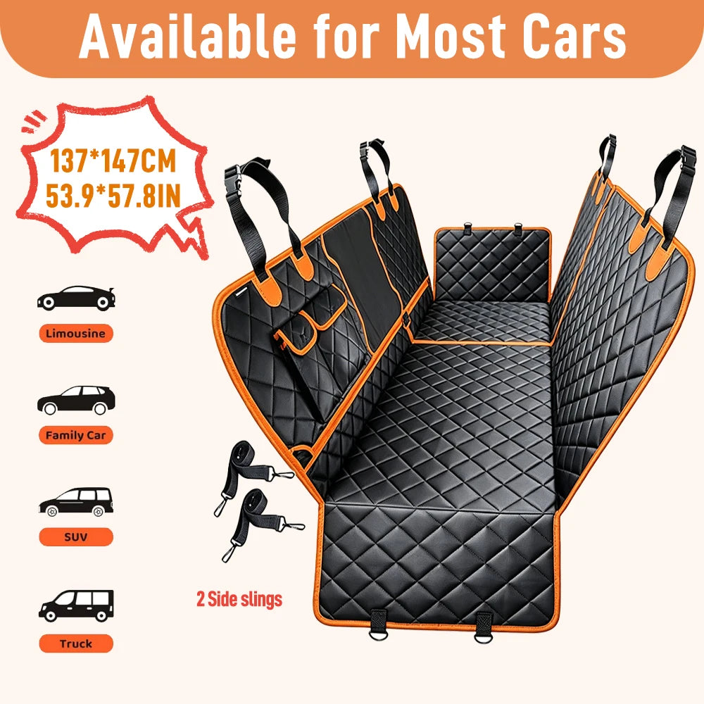 Coprisedile Auto per Cani 137×147 cm – 5 Strati Rinforzati, Impermeabile, Antigraffio, Protezione Laterale, Universale per Auto, SUV e Camion