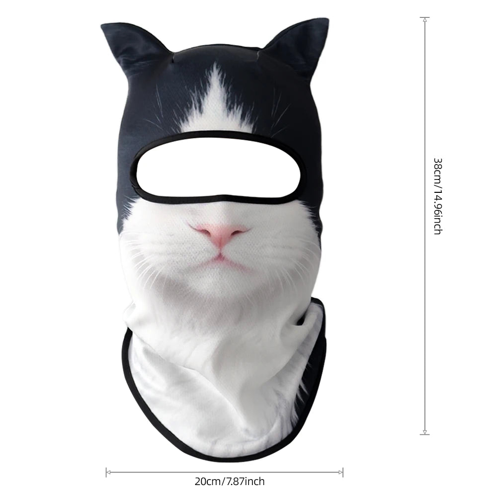 Passamontagna 3D Animali – Maschera Integrale per Moto, Bici, Sci, Protezione UV Collo e Viso