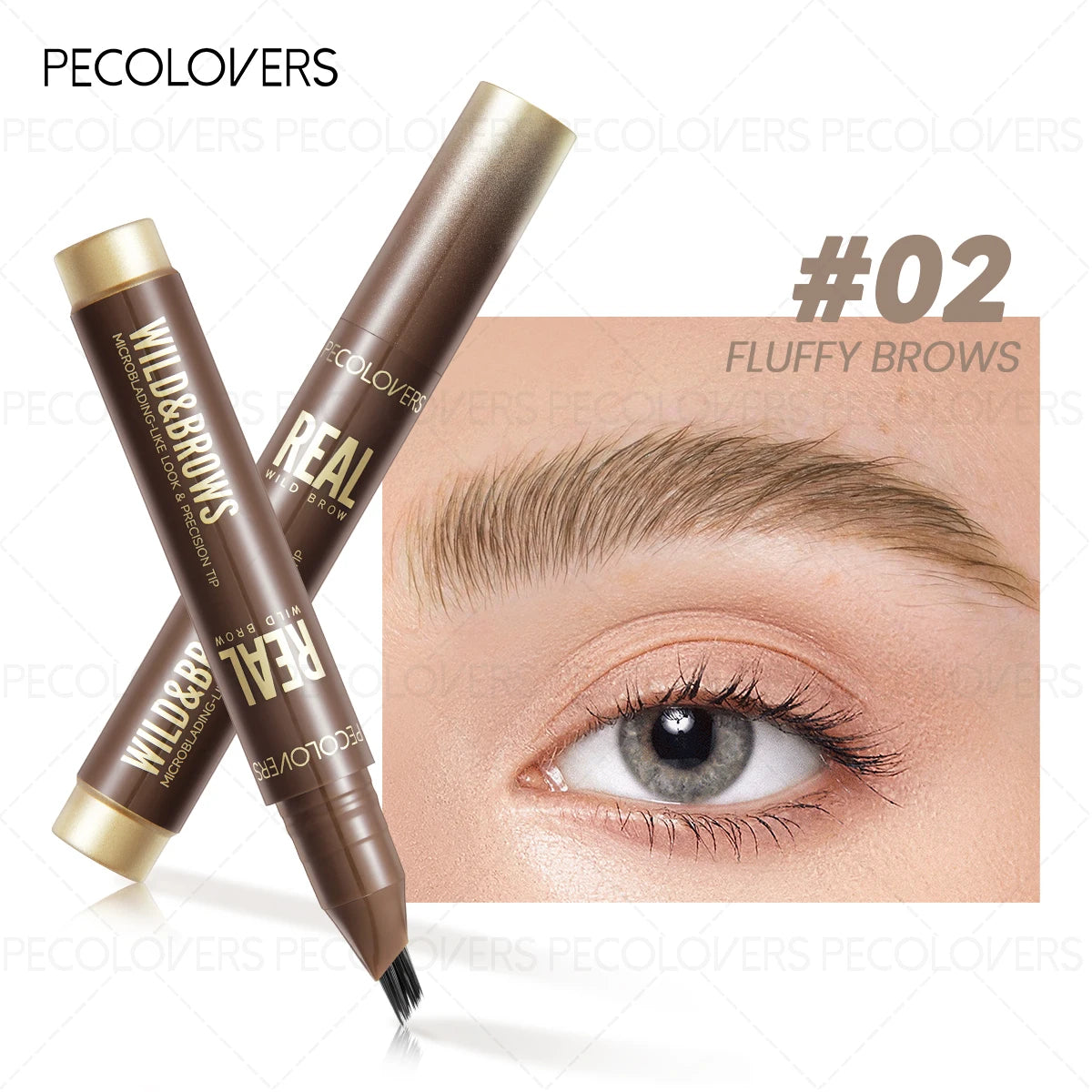 Matita Sopracciglia Multi-Fork PECOLOVERS – Effetto Capello per Sopracciglia Perfette