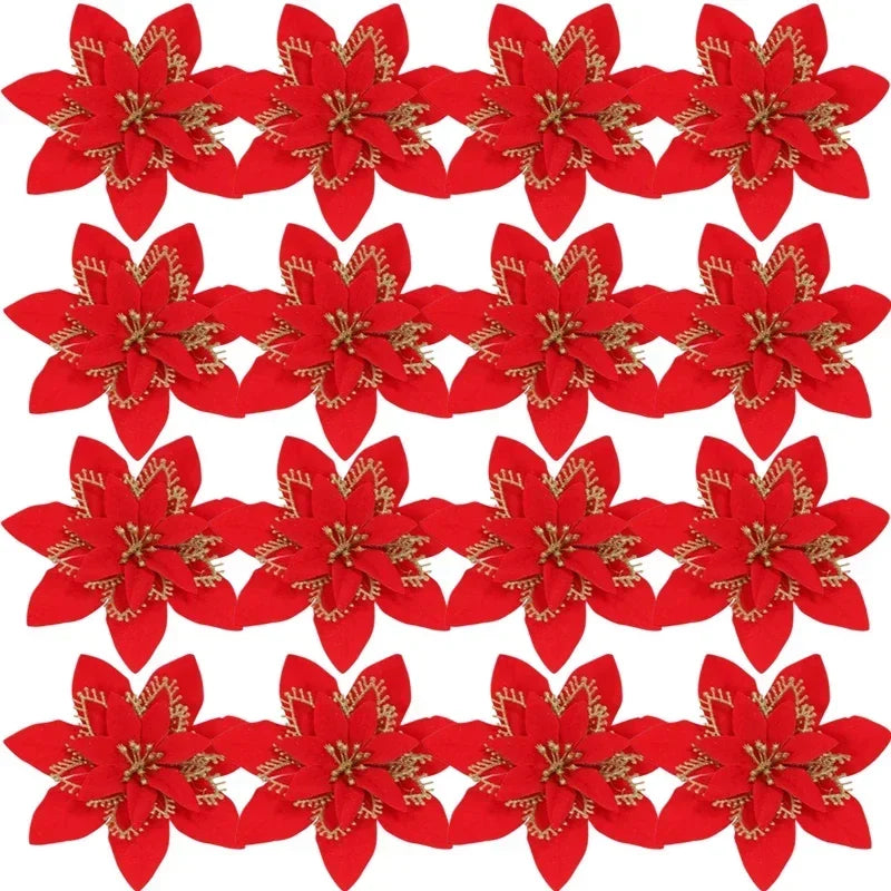 Stelle di Natale artificiali glitterate decorative