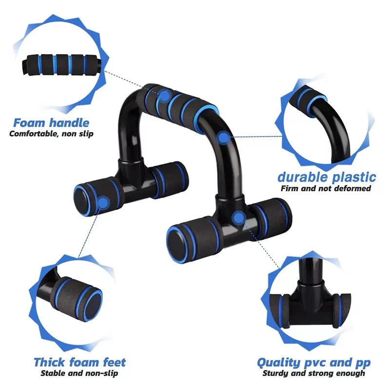 Coppia Maniglie Push-Up a U con Impugnatura in Spugna – Rack per Pettorali, Tricipiti e Addome, per Palestra e Casa