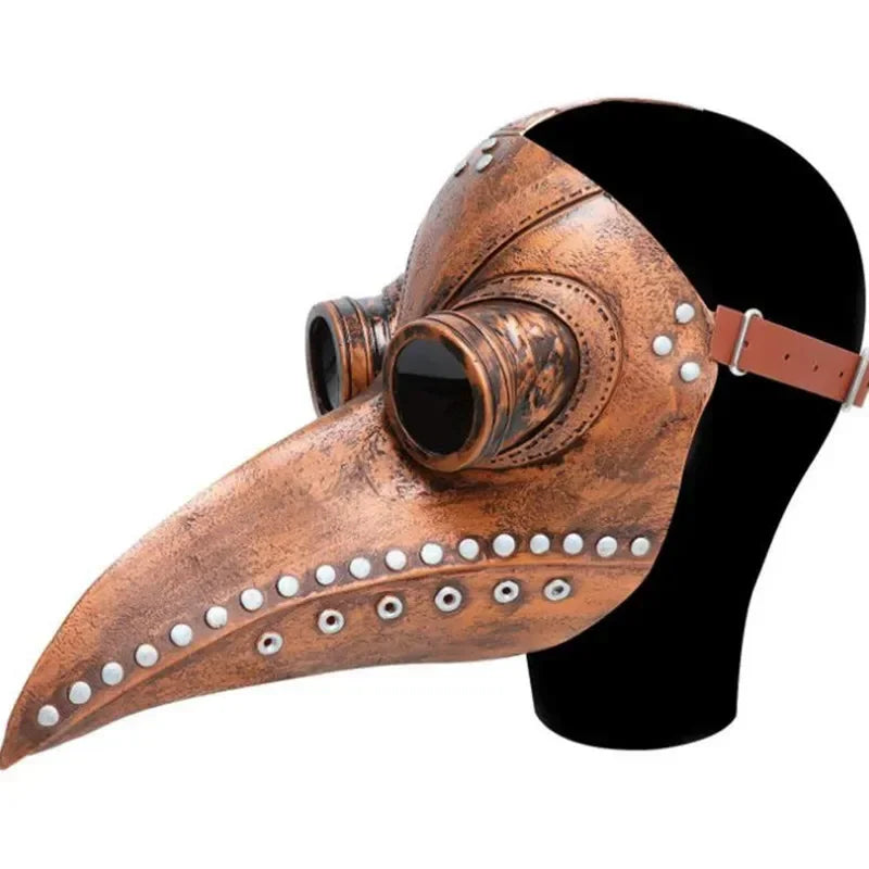Maschera Medico della Peste steampunk in gomma nera