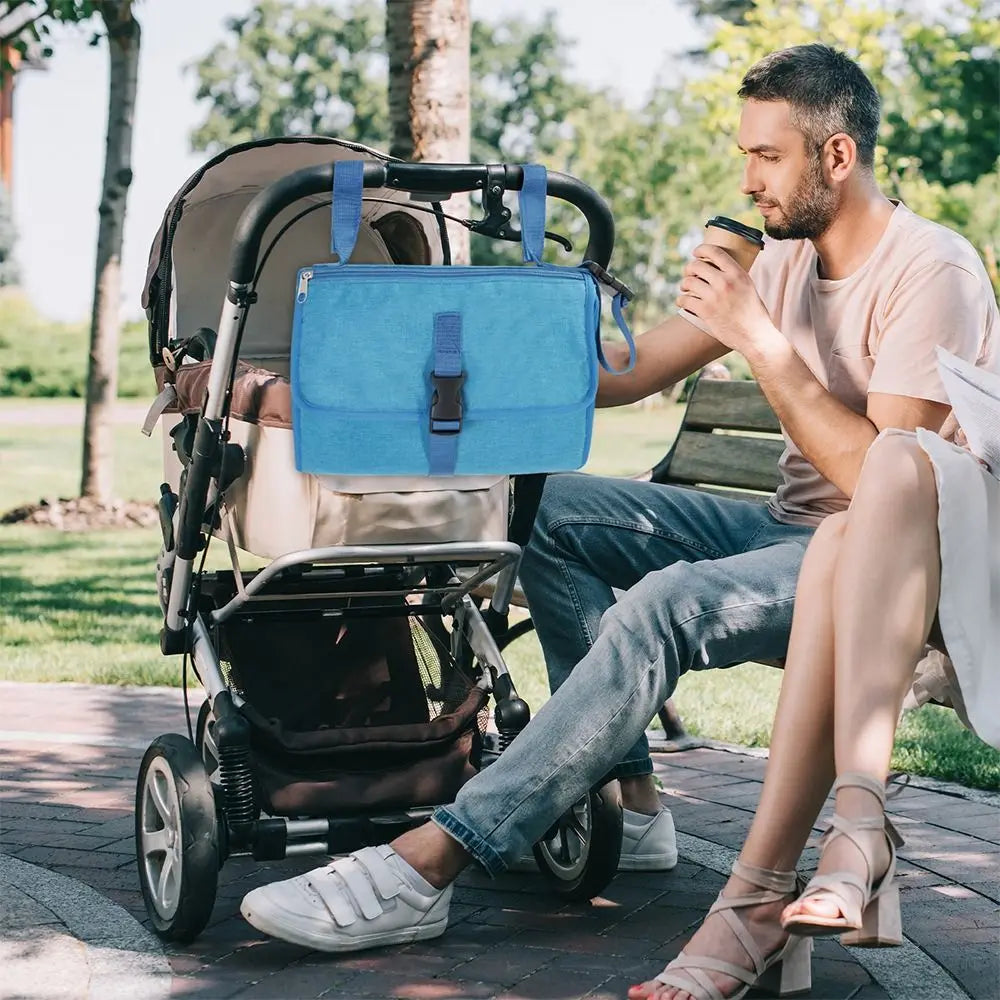 Fasciatoio Portatile con Tasche – Impermeabile, Pieghevole | Kit Cambio Pannolino da Viaggio, Idea Regalo Bebè