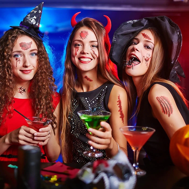 Tatuaggi temporanei ferite sanguinanti Halloween