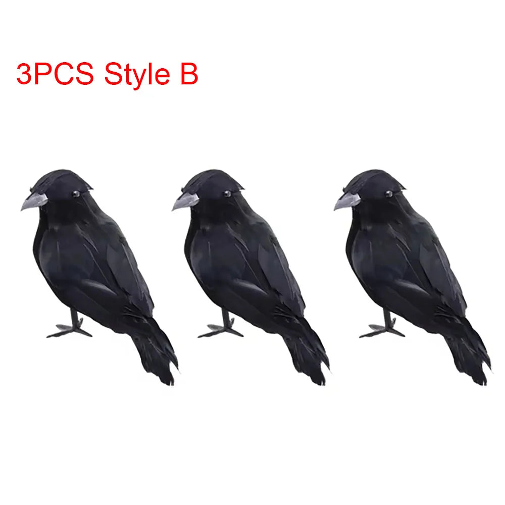 Corvo nero realistico decorativo per Halloween