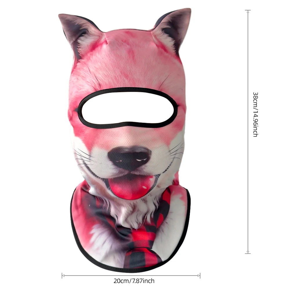Passamontagna 3D Animali – Maschera Integrale per Moto, Bici, Sci, Protezione UV Collo e Viso