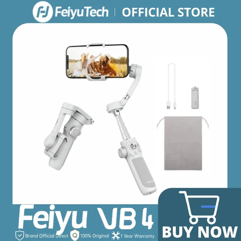 Gimbal FeiyuTech VB4 per smartphone con asta selfie