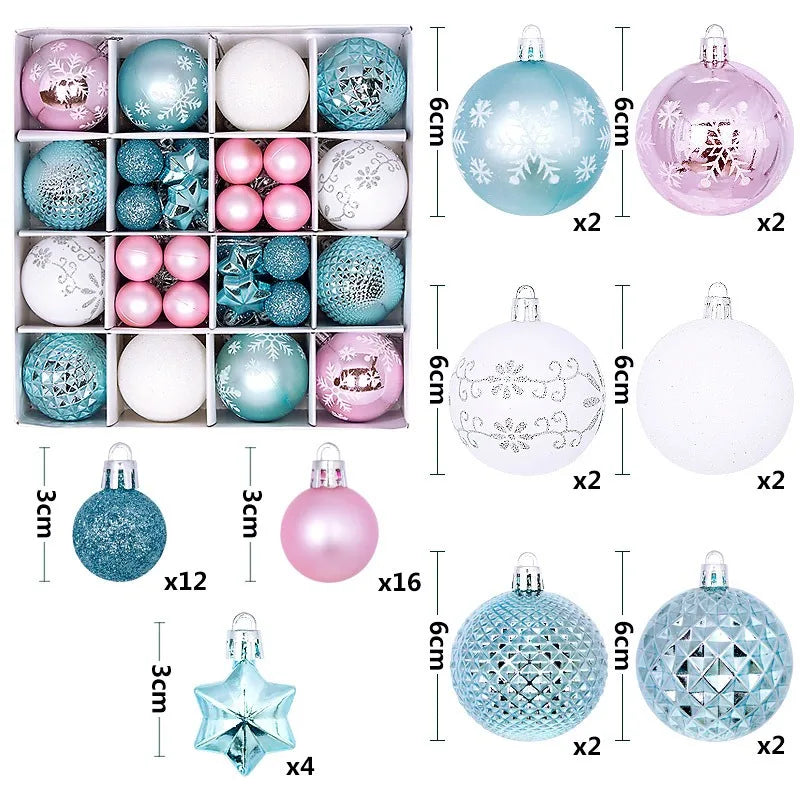 Set 44 palline di Natale da 3-6 cm