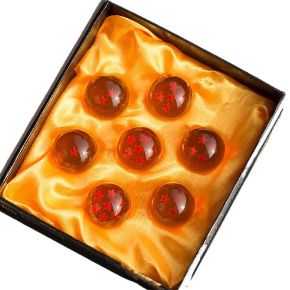 Sfera del Drago Dragon Ball Z – Cristallo Giallo con Base LED in Legno, 1-7 Stelle, Lampada da Notte e Decorazione Scrivania