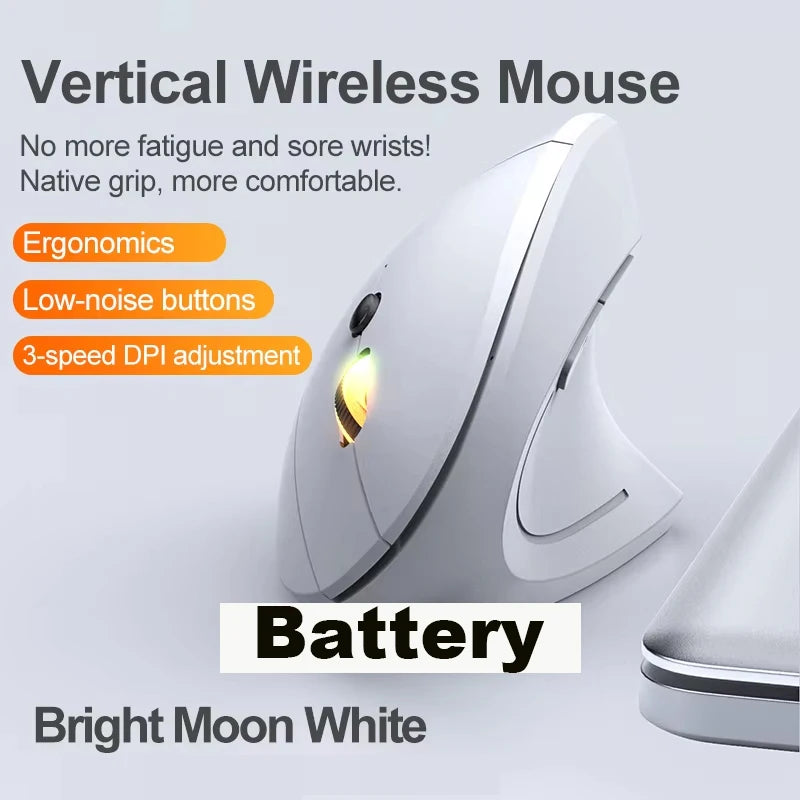 Mouse verticale ergonomico wireless 2.4G e Bluetooth