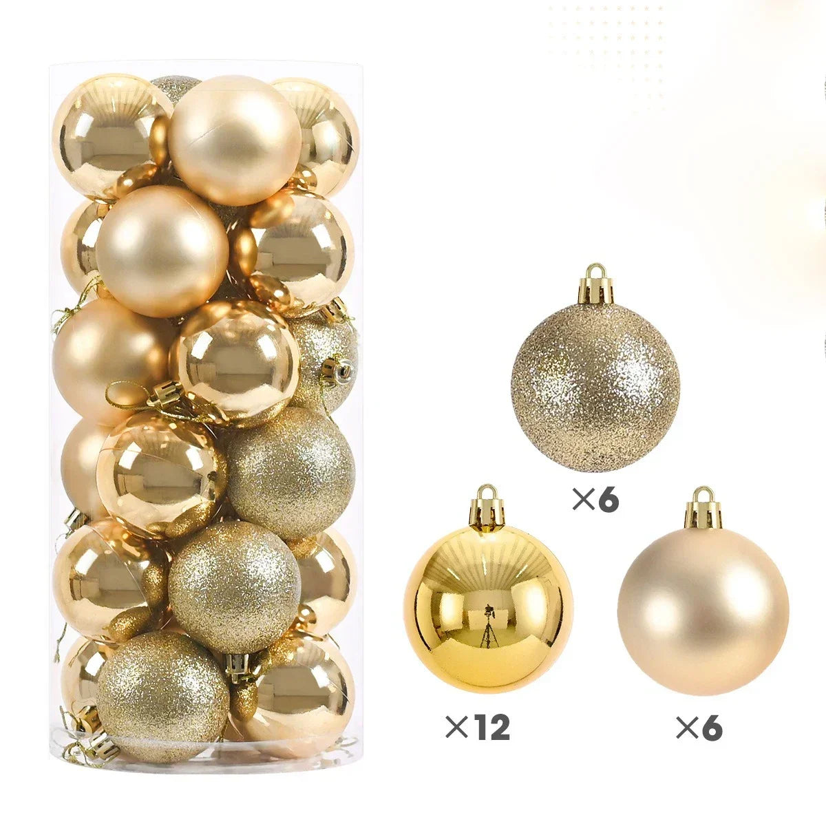 Set 24 palline di Natale da 3, 4 o 6 cm