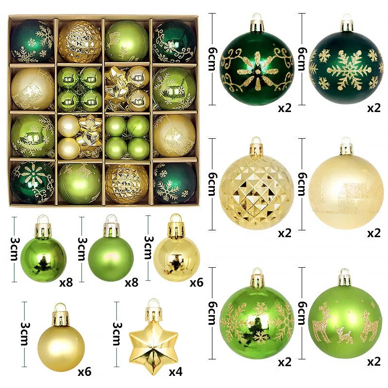 Set 44 palline di Natale da 3-6 cm