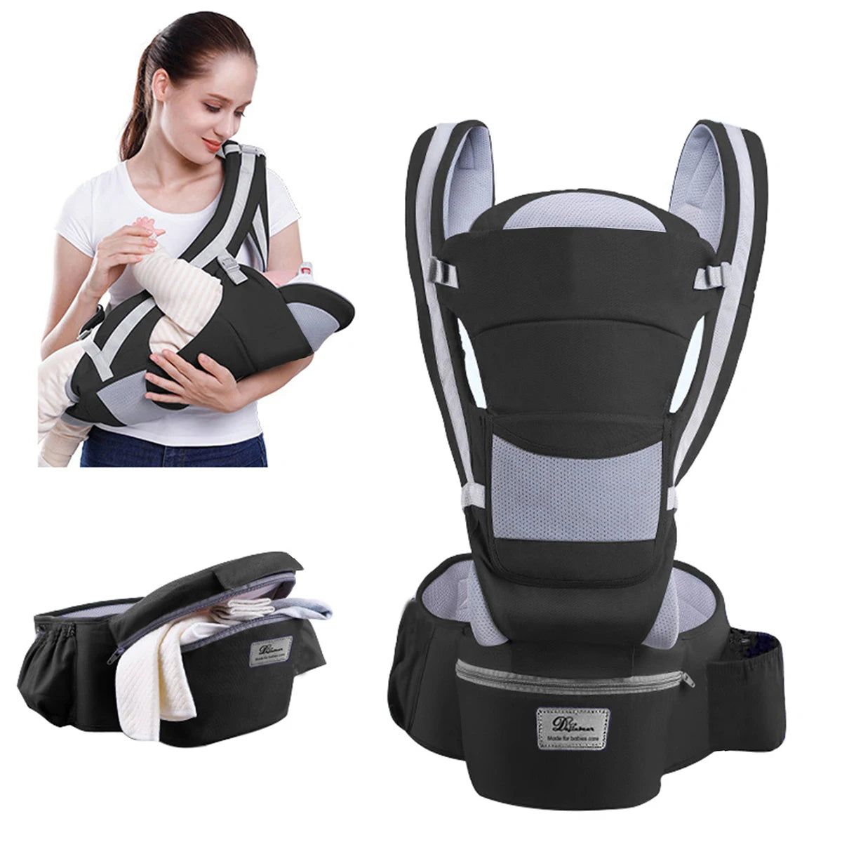 Marsupio Ergonomico Neonato – Porta Bambino Ergonomico con Supporto Anca
