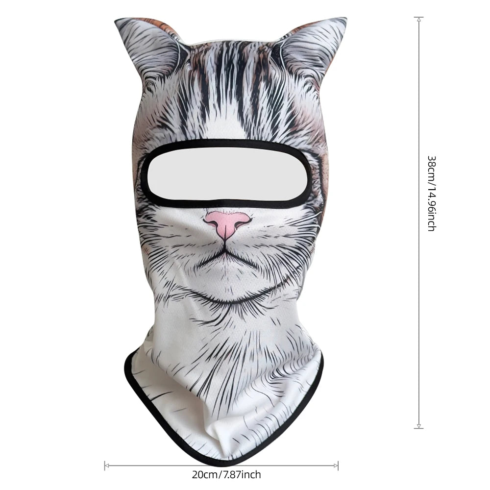 Passamontagna 3D Animali – Maschera Integrale per Moto, Bici, Sci, Protezione UV Collo e Viso