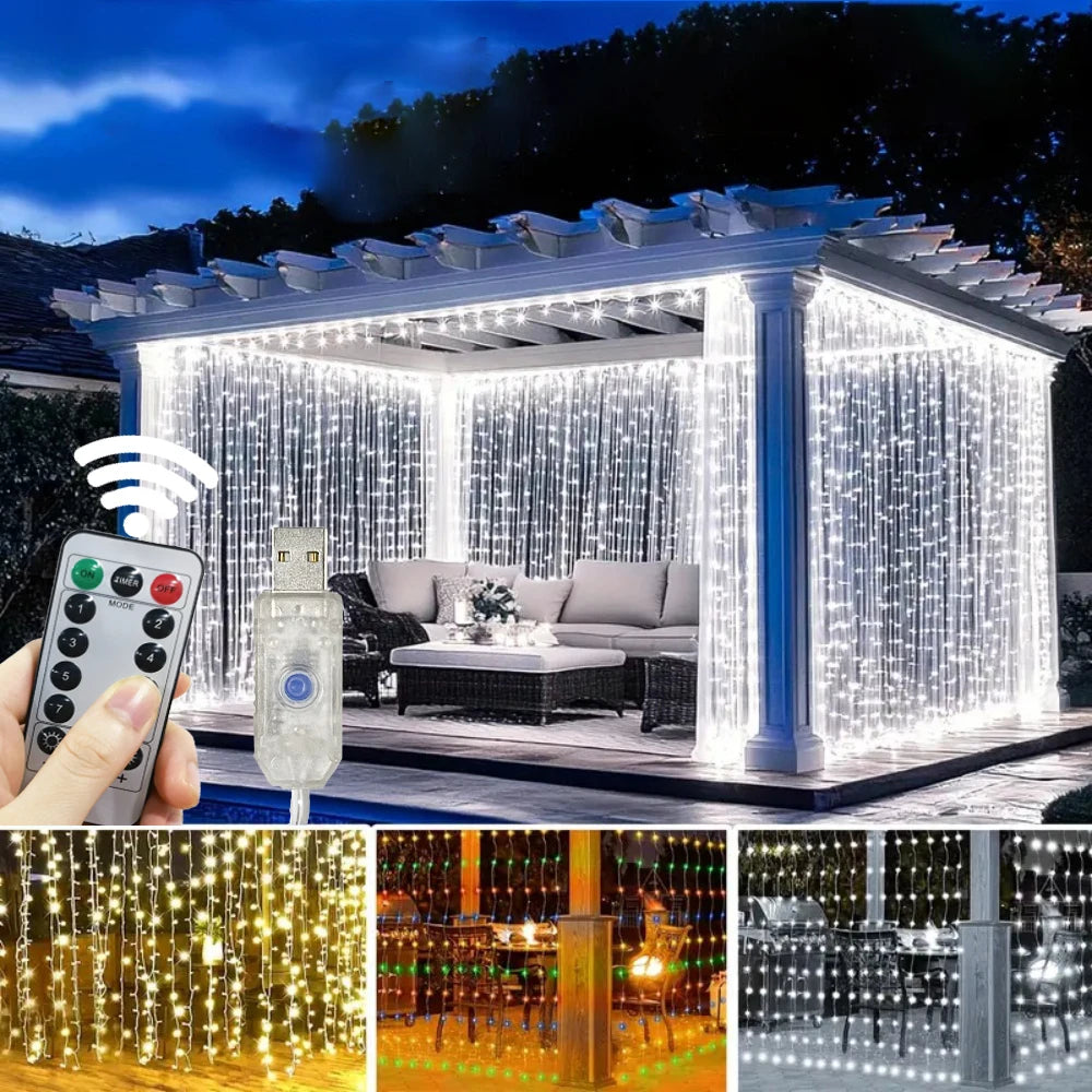 Tenda luminosa LED USB con telecomando