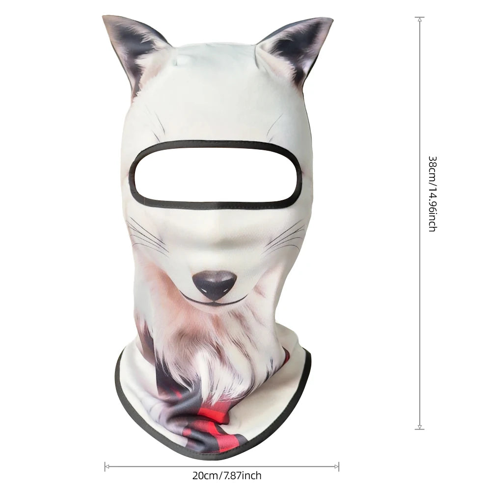 Passamontagna 3D Animali – Maschera Integrale per Moto, Bici, Sci, Protezione UV Collo e Viso