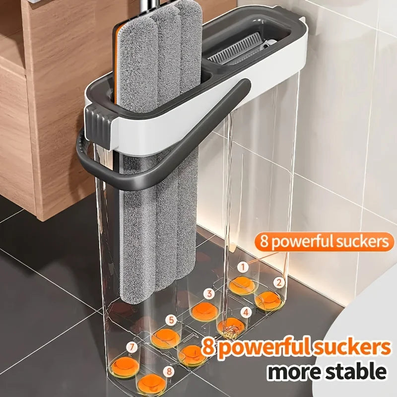 JOYBOS Mocio Piatto 33cm con Secchio – Sistema Lavaggio e Asciugatura, Senza Mani, per Pavimenti di Casa