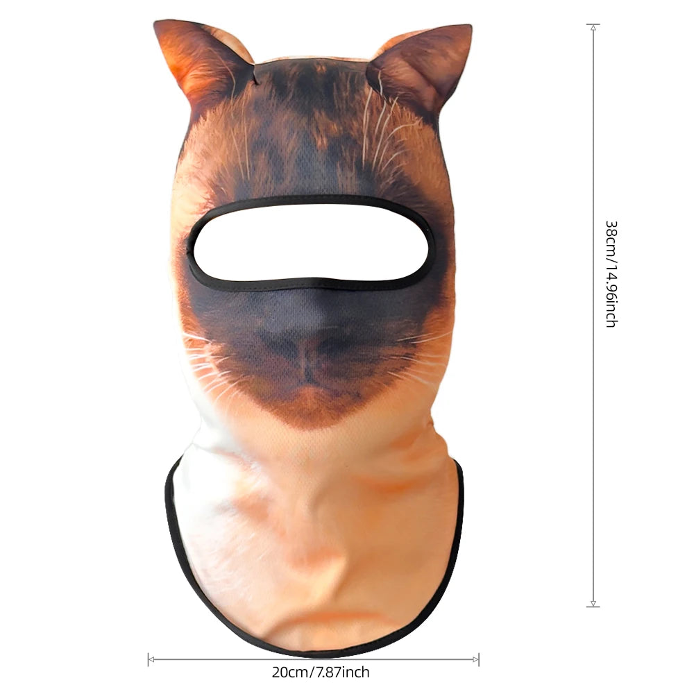 Passamontagna 3D Animali – Maschera Integrale per Moto, Bici, Sci, Protezione UV Collo e Viso