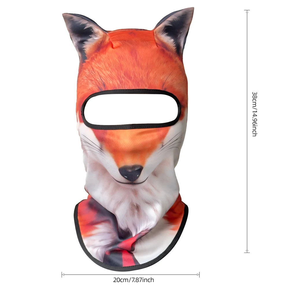 Passamontagna 3D Animali – Maschera Integrale per Moto, Bici, Sci, Protezione UV Collo e Viso