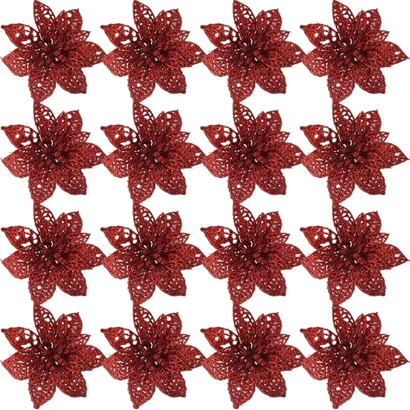 Stelle di Natale artificiali glitterate decorative