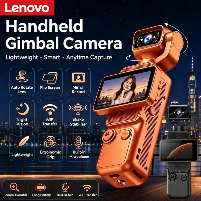 Fotocamera gimbal Lenovo 4K portatile