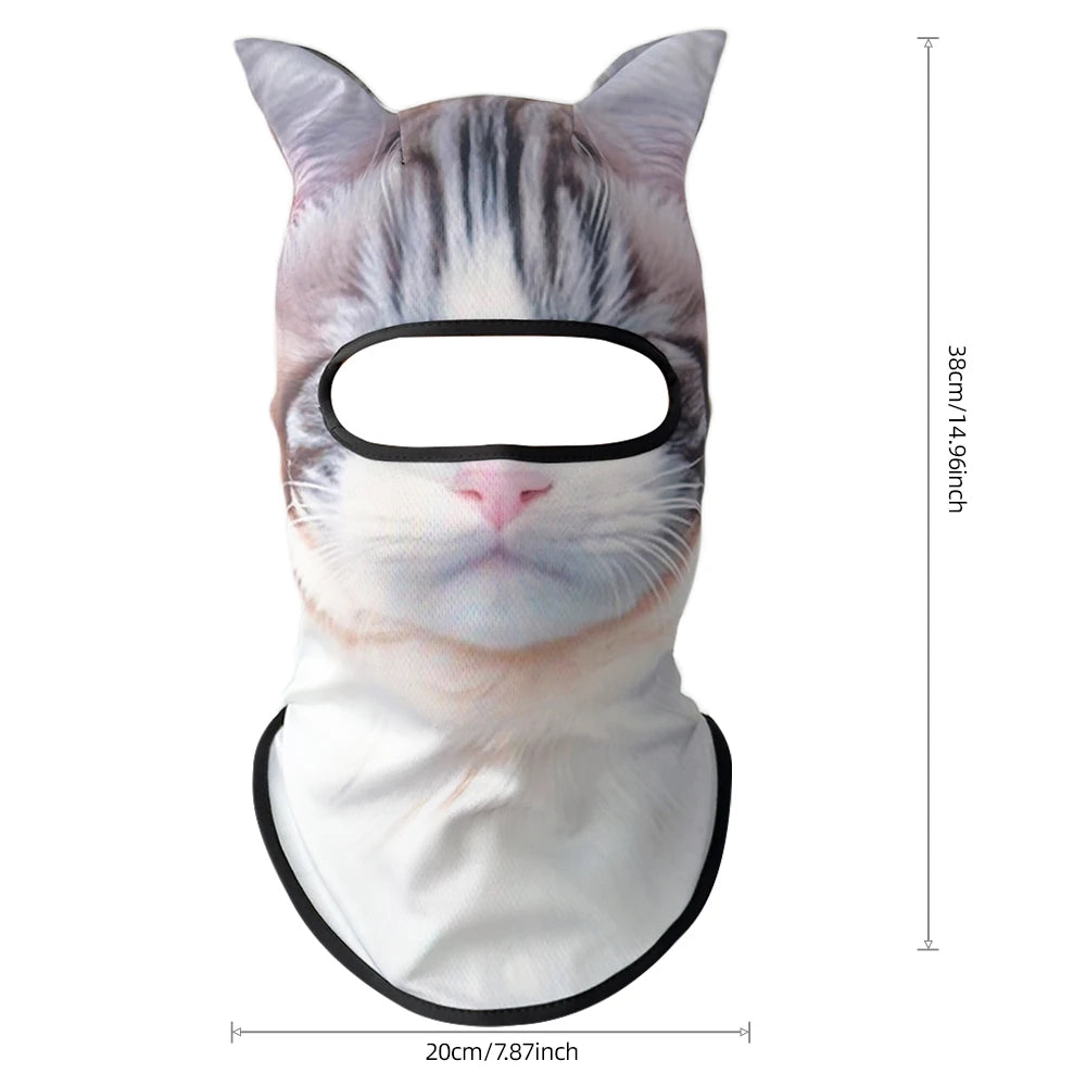 Passamontagna 3D Animali – Maschera Integrale per Moto, Bici, Sci, Protezione UV Collo e Viso