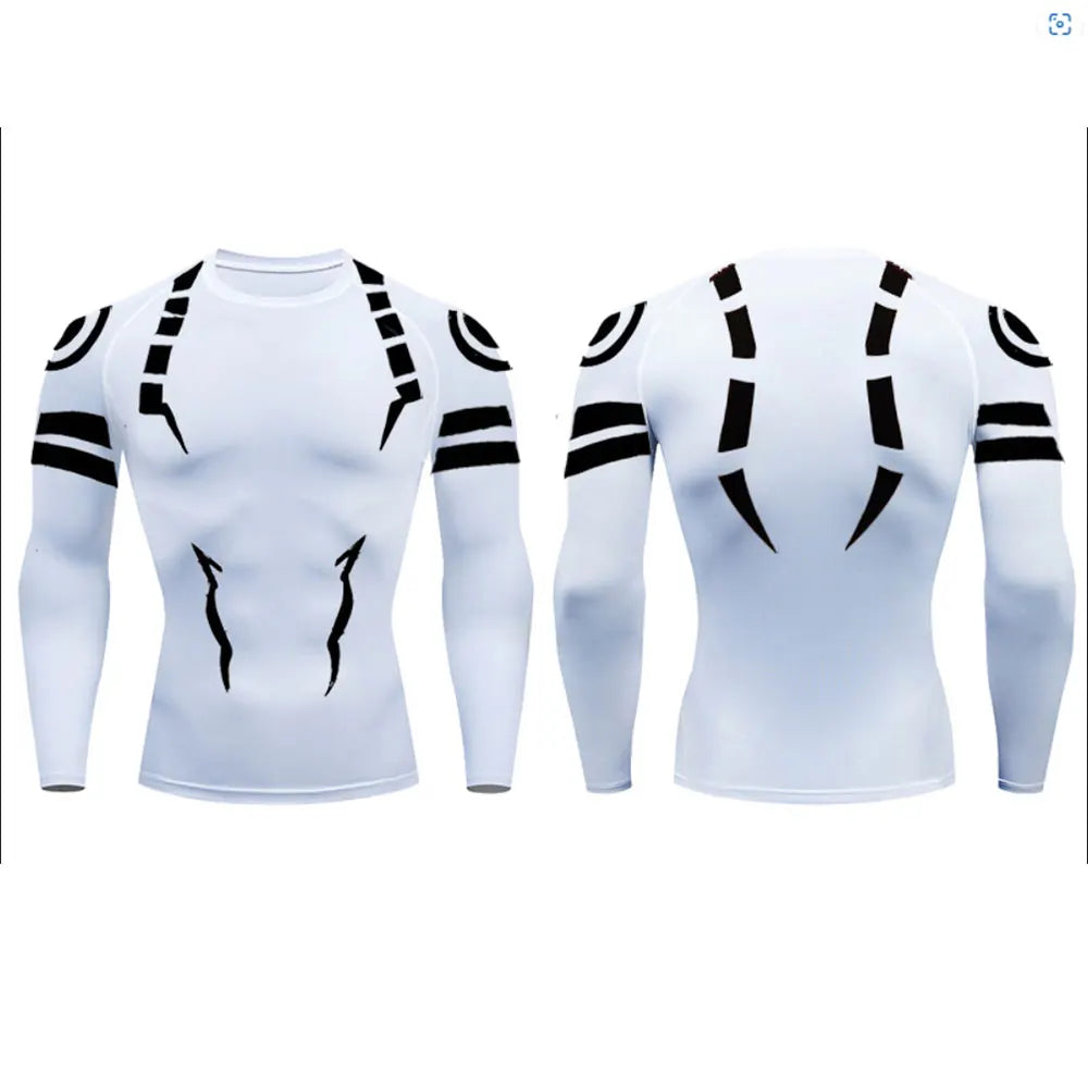 Set Compressione Anime Jujutsu Kaisen – Maglia 3D + Shorts da Palestra, Asciugatura Rapida, per Uomo