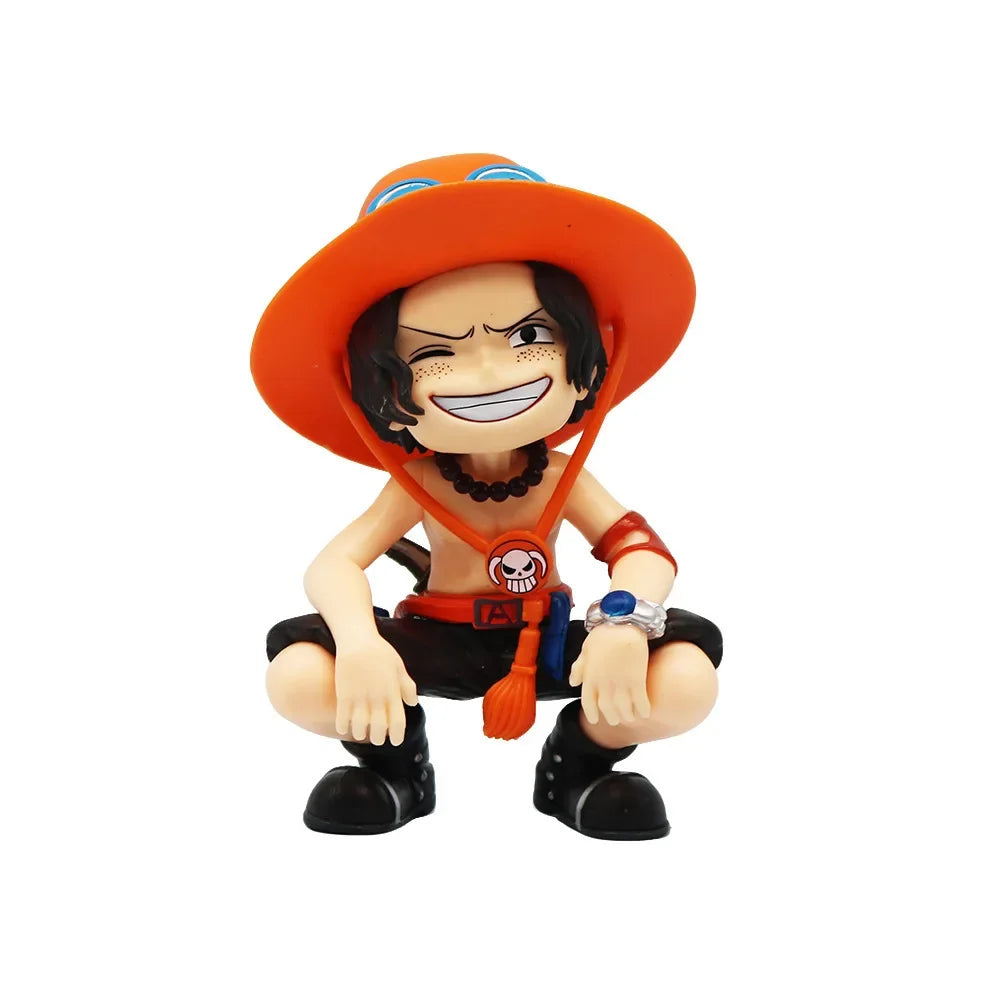 One Piece – Figura Q-Version Seduta 13cm | Luffy, Zoro, Sanji, Ace, Yamato | Modello PVC da Collezione, Idea Regalo