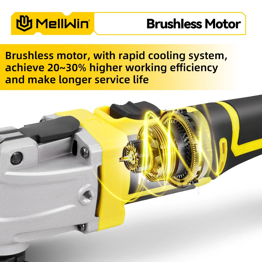 Utensile Multifunzione Oscillante MELLWIN Brushless 6+3 Velocità – Sega, Raschietto, Taglio | Compatibile Batteria Makita 18V