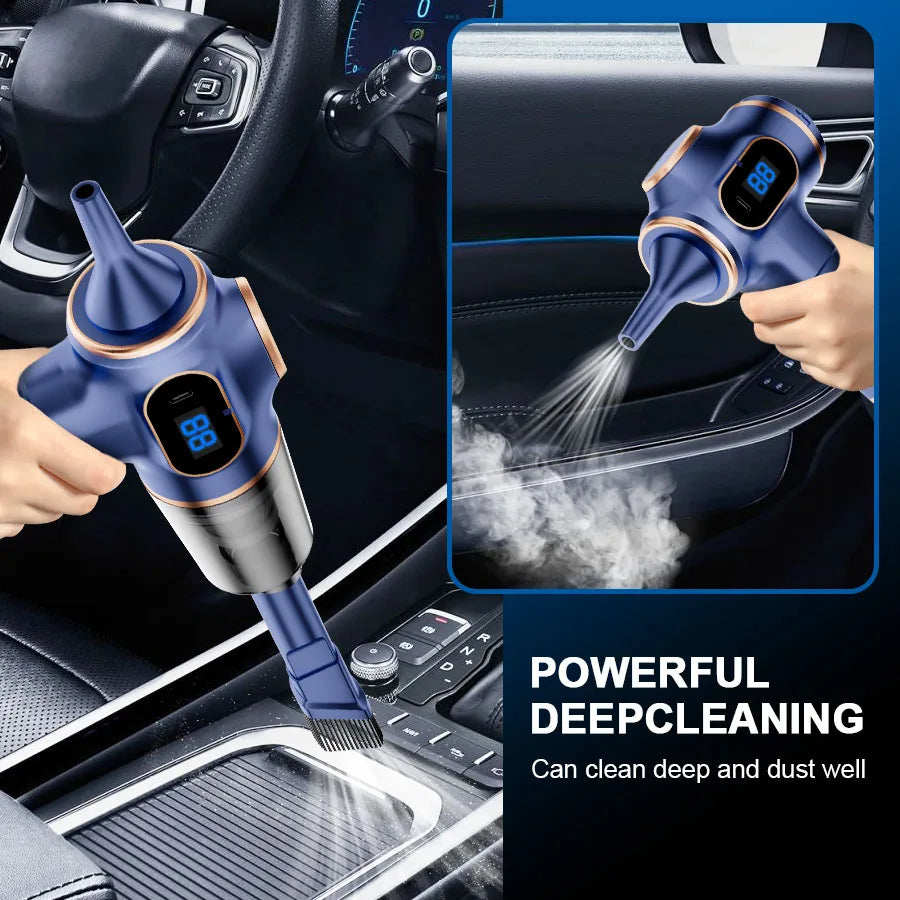 Aspirapolvere Portatile Wireless per Auto e Casa – 60W, Filtro HEPA, Senza Fili, per Divano, Tappeti e Tastiere