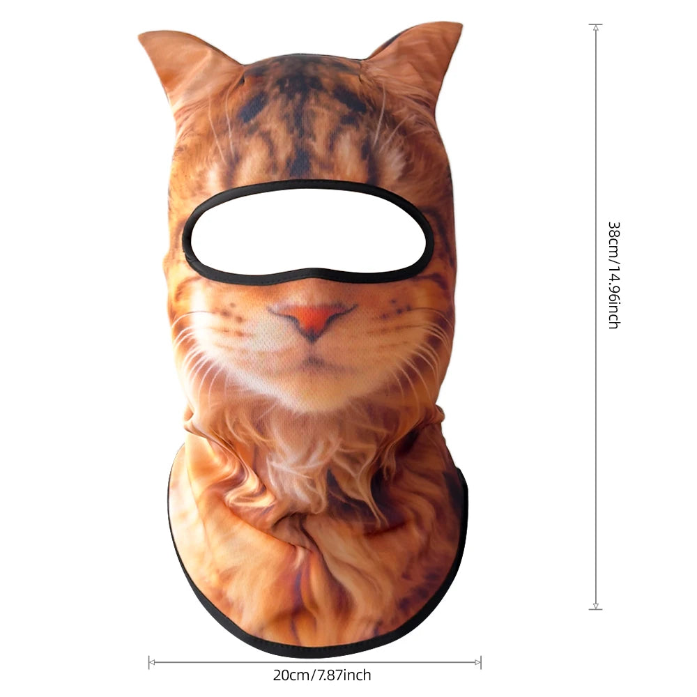 Passamontagna 3D Animali – Maschera Integrale per Moto, Bici, Sci, Protezione UV Collo e Viso