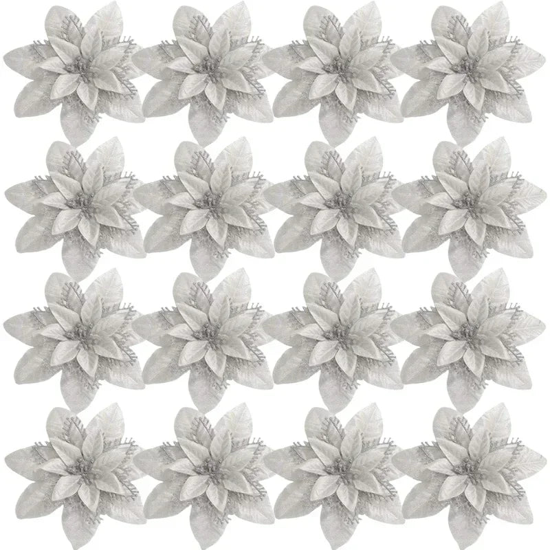 Stelle di Natale artificiali glitterate decorative