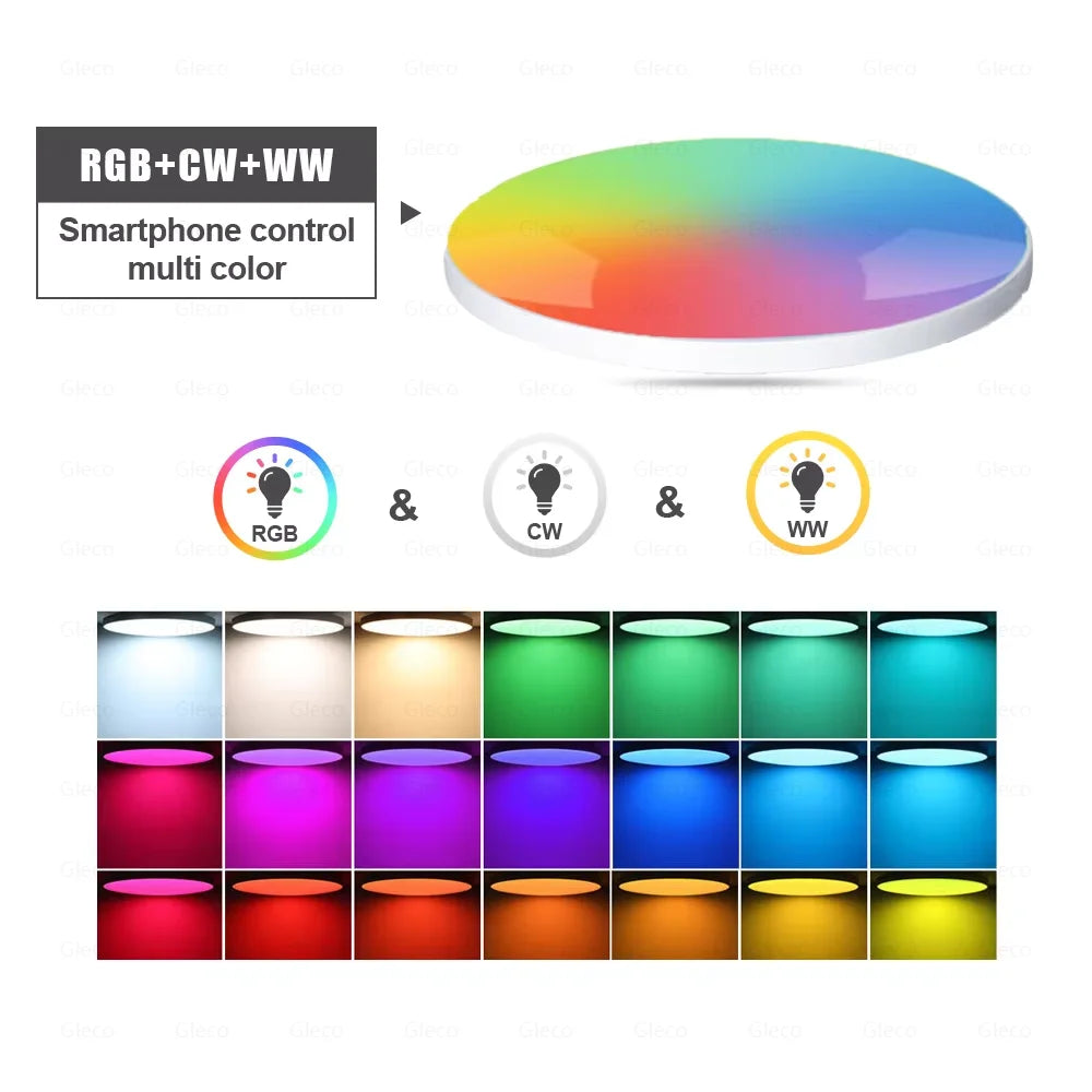 Plafoniera smart RGB+CCT Tuya Wi-Fi o Zigbee
