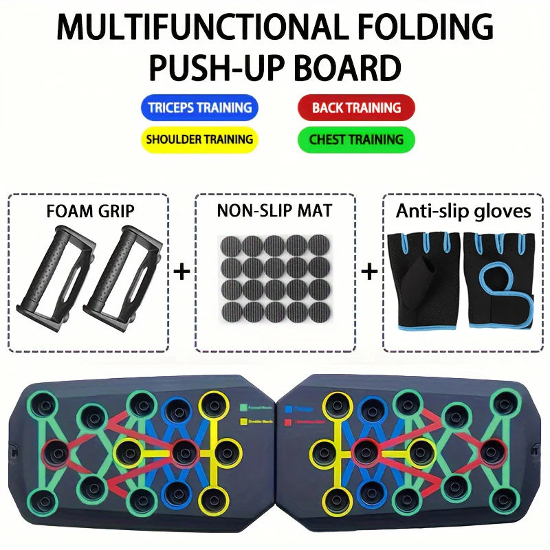 Push-up Board Multifunzione Pieghevole – Panca per Pettorali, Addome, Braccia e Schiena, Portatile per Casa e Palestra