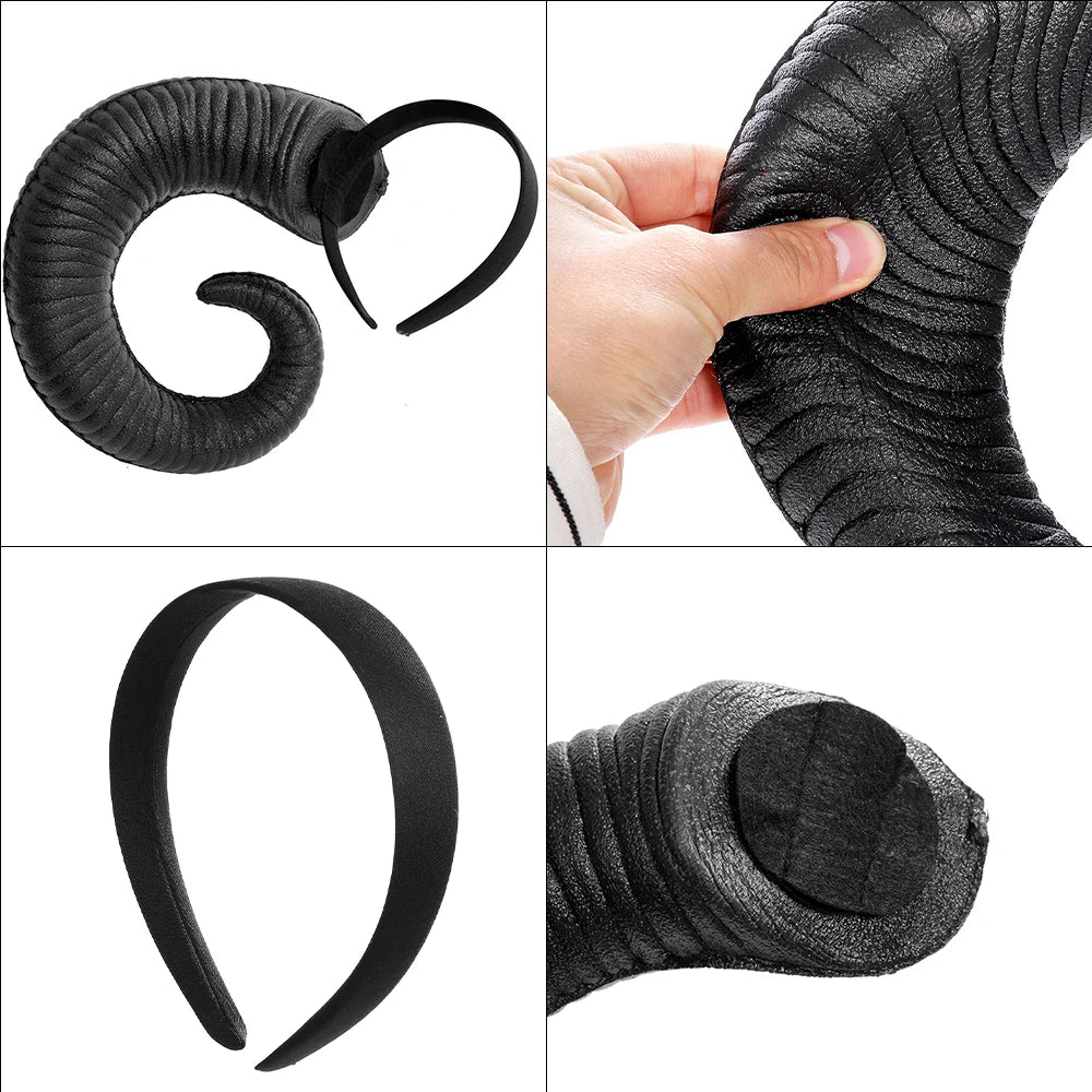 Cerchietto con corna da diavolo curve