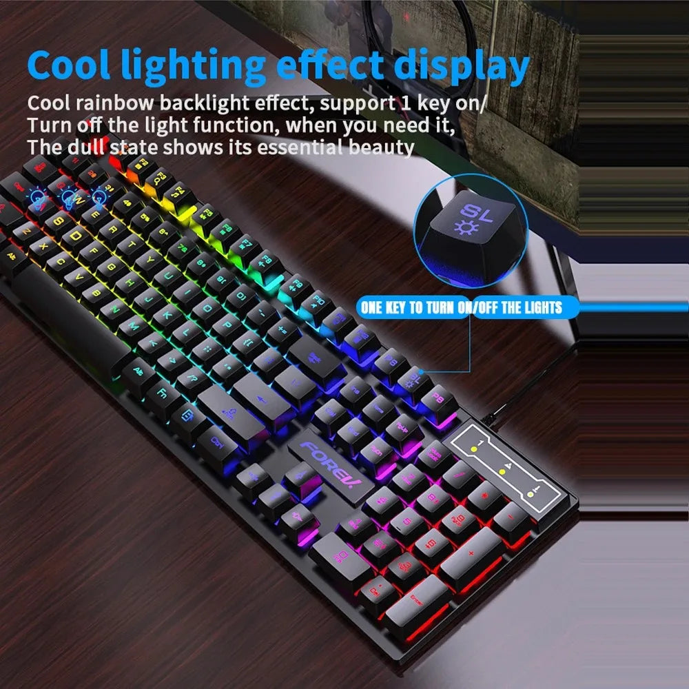 Tastiera gaming RGB cablata 104 tasti effetto meccanico