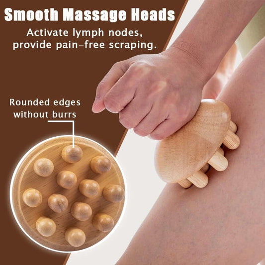 Massaggiatore a Fungo in Legno JOMMJO – Drenaggio Linfatico e Anti-Cellulite per Tutto il Corpo