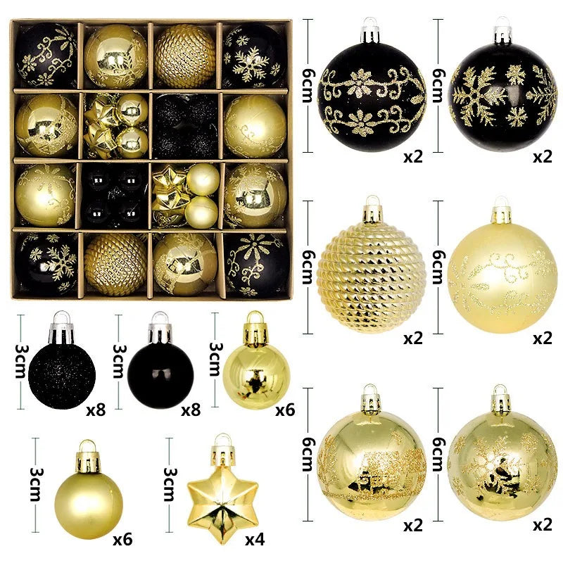 Set 44 palline di Natale da 3-6 cm