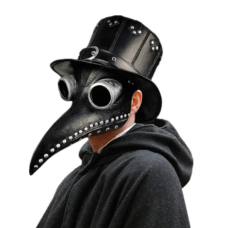 Maschera Medico della Peste steampunk in gomma nera
